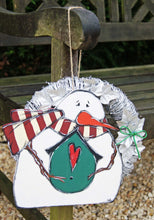 Load the image in the gallery,Snowman wreath - Christmas - Home decoration
