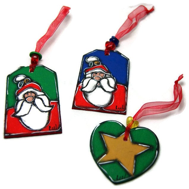 Three Santa Clauses to hang in the tree