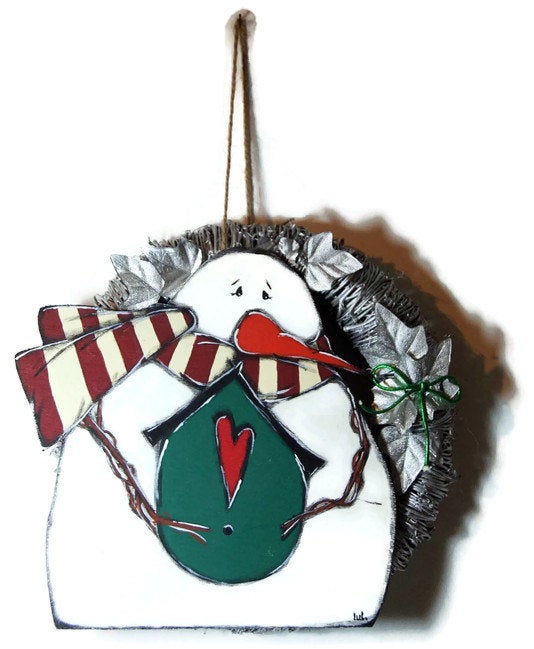 Snowman wreath - Christmas - Home decoration