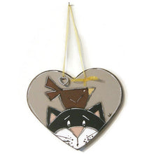 Load the image in the gallery,Door plate Heart with cat - Painted wood
