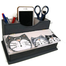 Load the image in the gallery,Desk organizer with three cats - Desk item
