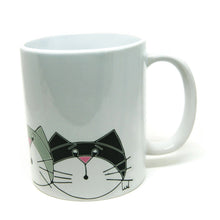Load the image in the gallery,White mug with three cats - Tableware
