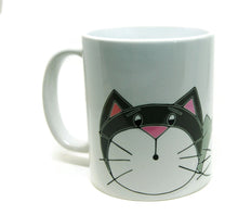 Load the image in the gallery,White mug with three cats - Tableware
