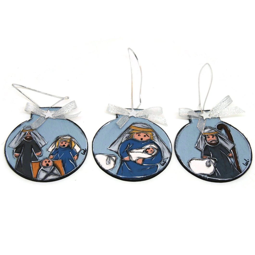 Christmas Baubles with Crib Characters