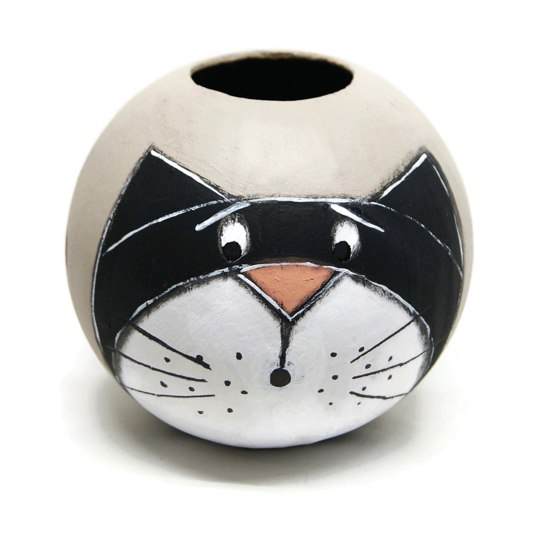 Ball-shaped vase with cat - Home decoration