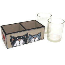 Load the image in the gallery,Candle holders with two cats - Home decoration -
