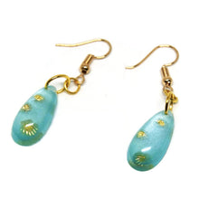 Load the image in the gallery,Blue jewelery set and golden shells - summer
