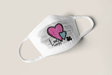 Load the image in the gallery,Washable fabric mask with hearts
