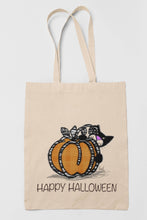 Load the image in the gallery,Black cat and pumpkin bag - Halloween - Bags and pouches
