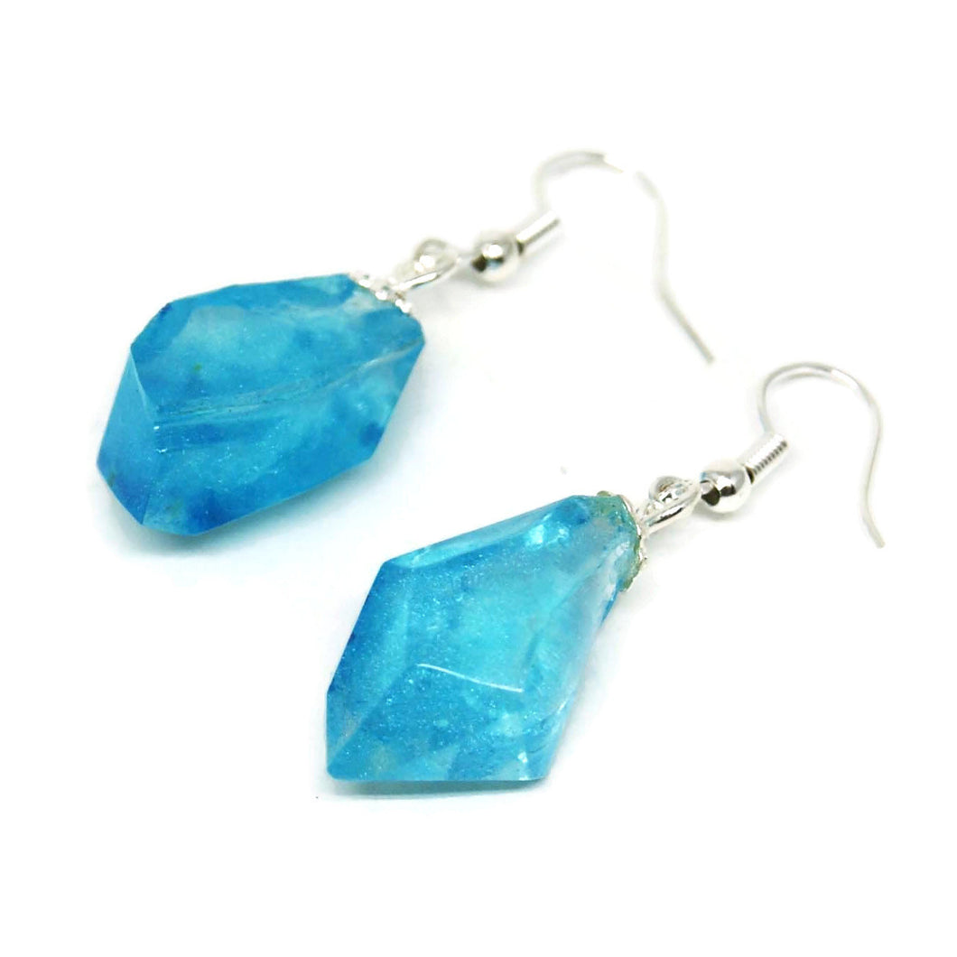Blue and silver resin earrings - Jewelery -