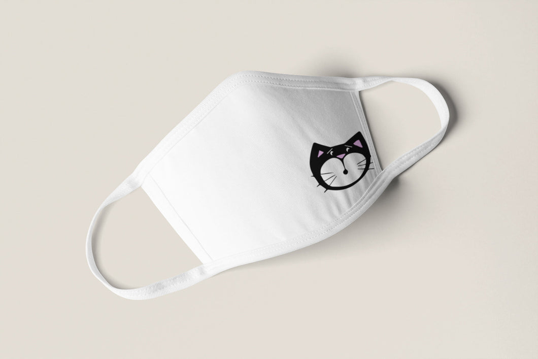 Fabric mask with little black cat