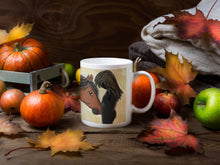 Load the image in the gallery,White mug with horse and rider - Tableware
