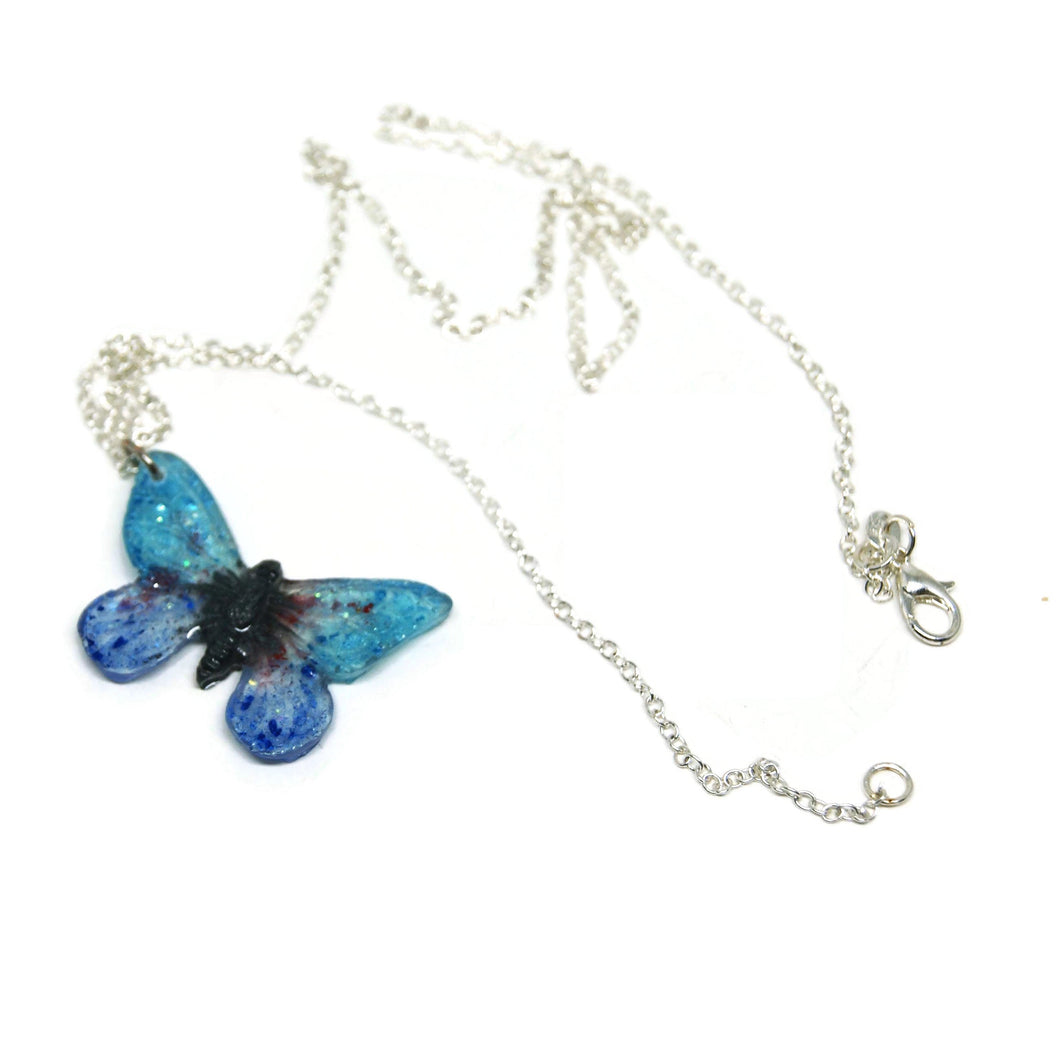 Blue butterfly necklace - Jewelry -