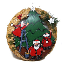 Load the image in the gallery,Door wreath with Christmas tree and Santas
