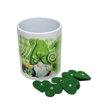 Load the image in the gallery,Green and white St Patrick&#39;s Day mug with gnome

