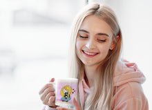 Load the image in the gallery,Pink mug with young woman and personalized cat - Tableware
