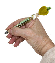 Load the image in the gallery,Blue or green jewel ballpoint pen with black ink with pearls and pocket
